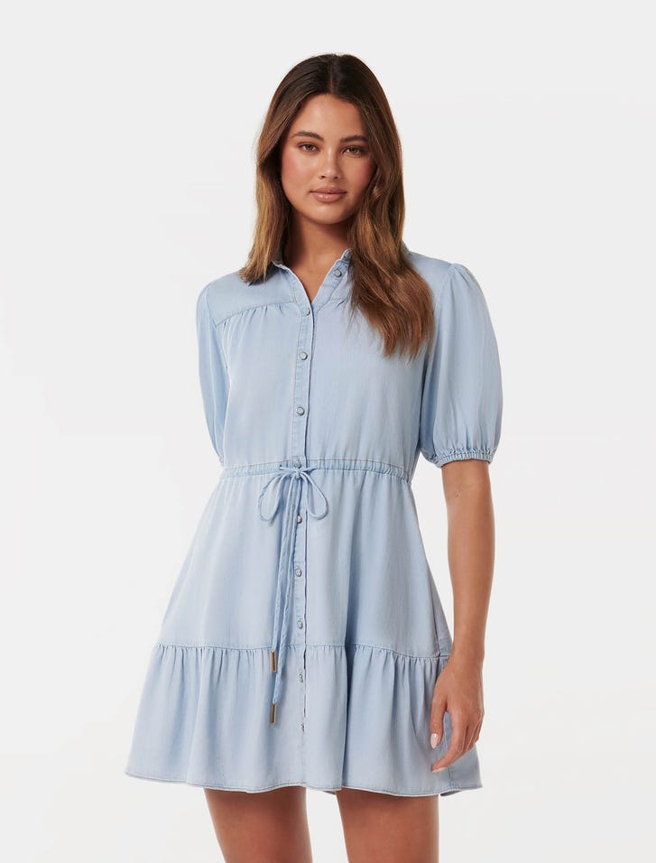 Sky Blue Shirt Dress